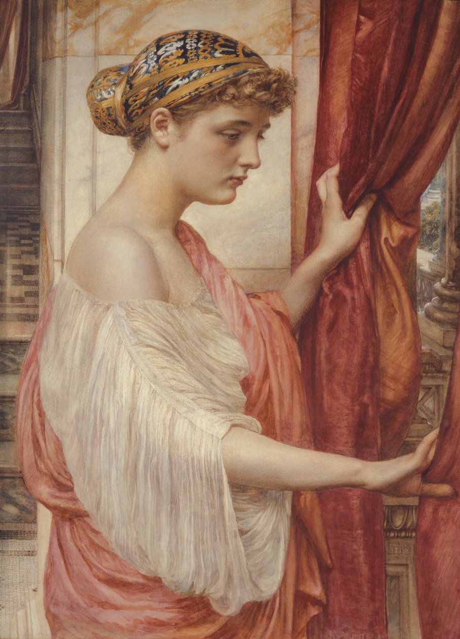 Az ablaknál, 1884 (wc papíron) alkotó: Edward John Poynter