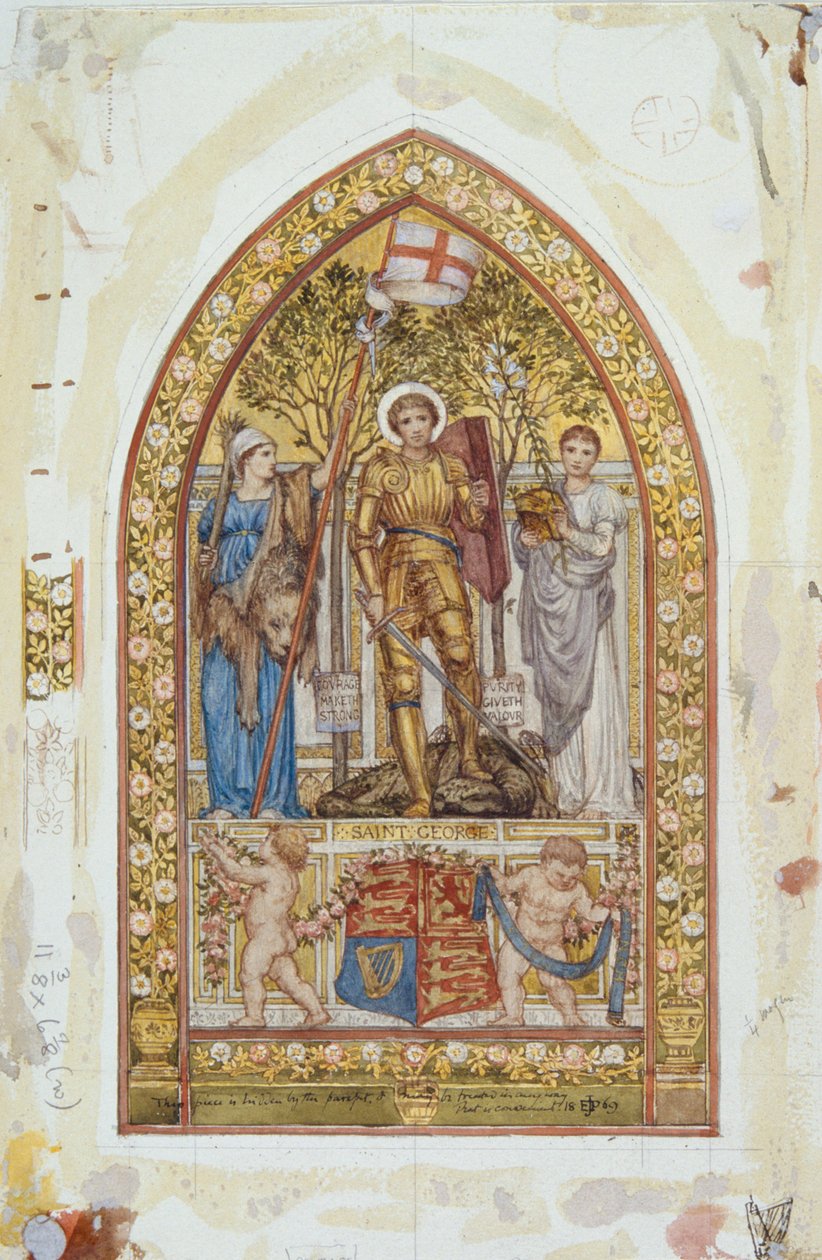„A Szent György-mozaik tervezése marginális tanulmányokkal”, 1869 alkotó: Edward John Poynter