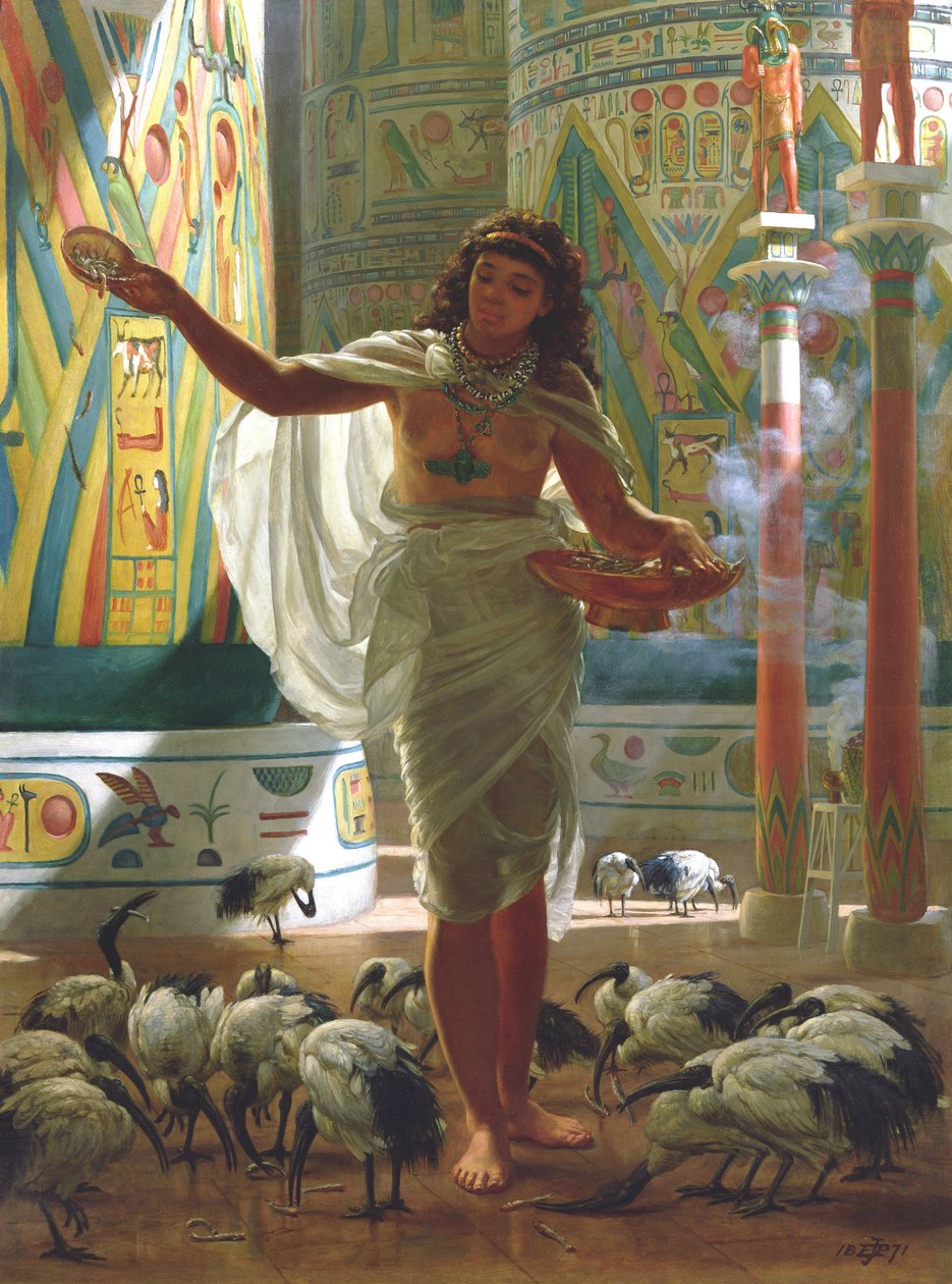A Szent Ibisz etetése Karnac termeiben (olaj, vászon) alkotó: Edward John Poynter