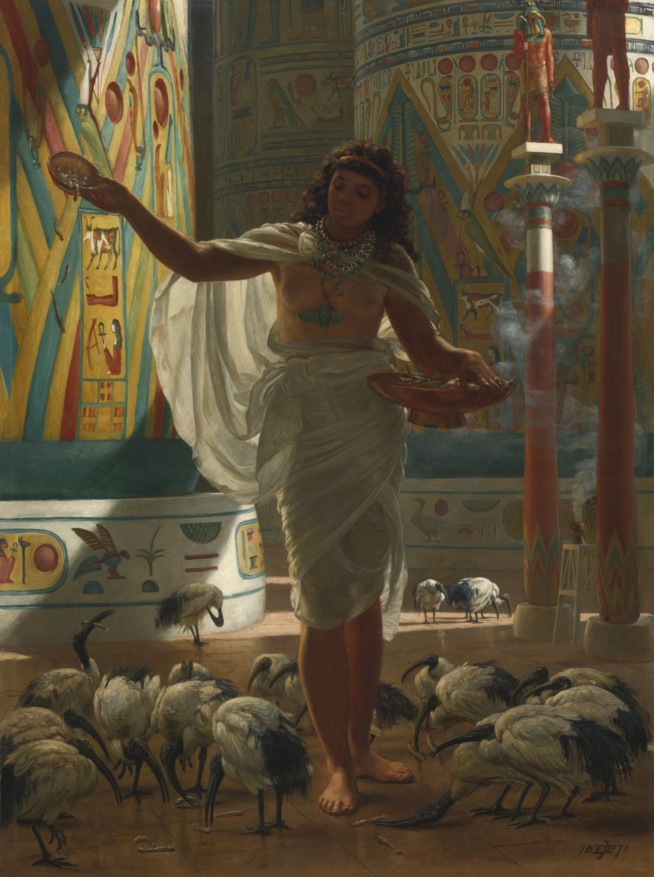 A Szent Ibisz etetése Karnak termeiben, 1871 alkotó: Edward John Poynter
