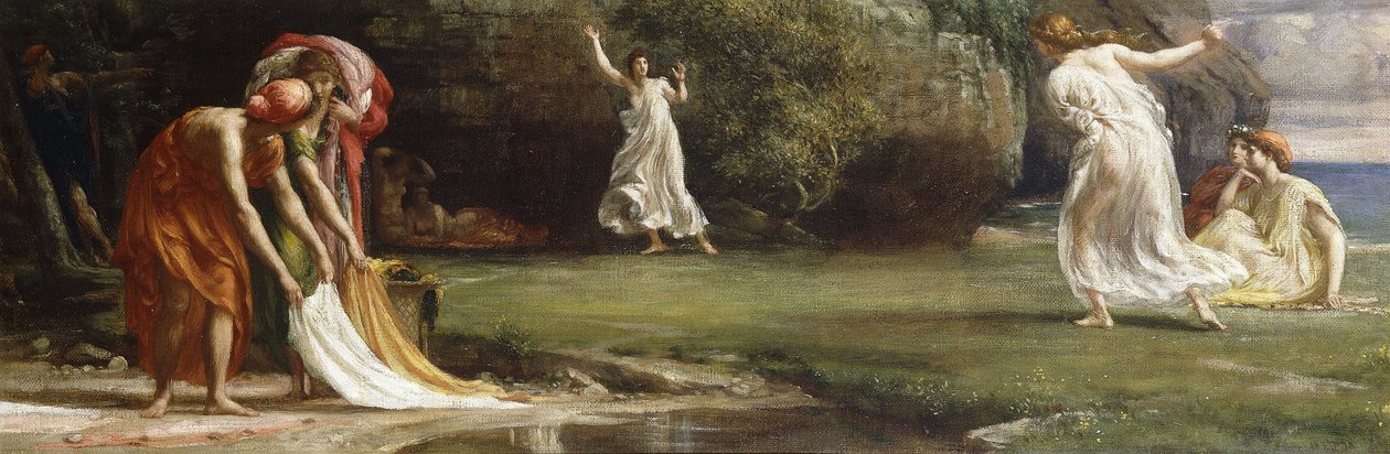 Nausicaa és lányai a Ballban játszanak, 1875 alkotó: Edward John Poynter
