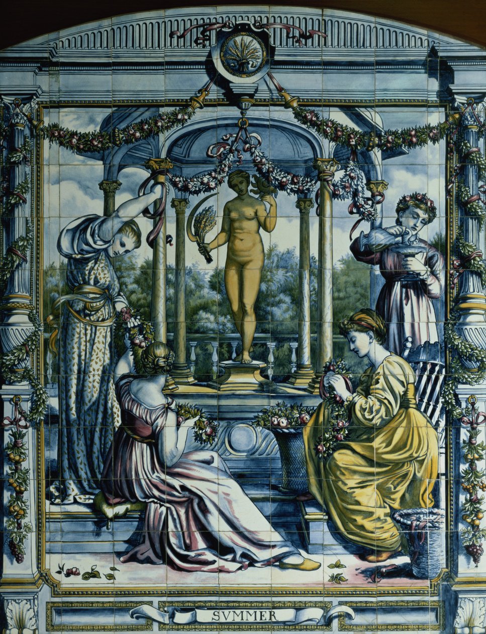 Nyáron a holland konyhába szánt csempepanelek sorozatából alkotó: Edward John Poynter