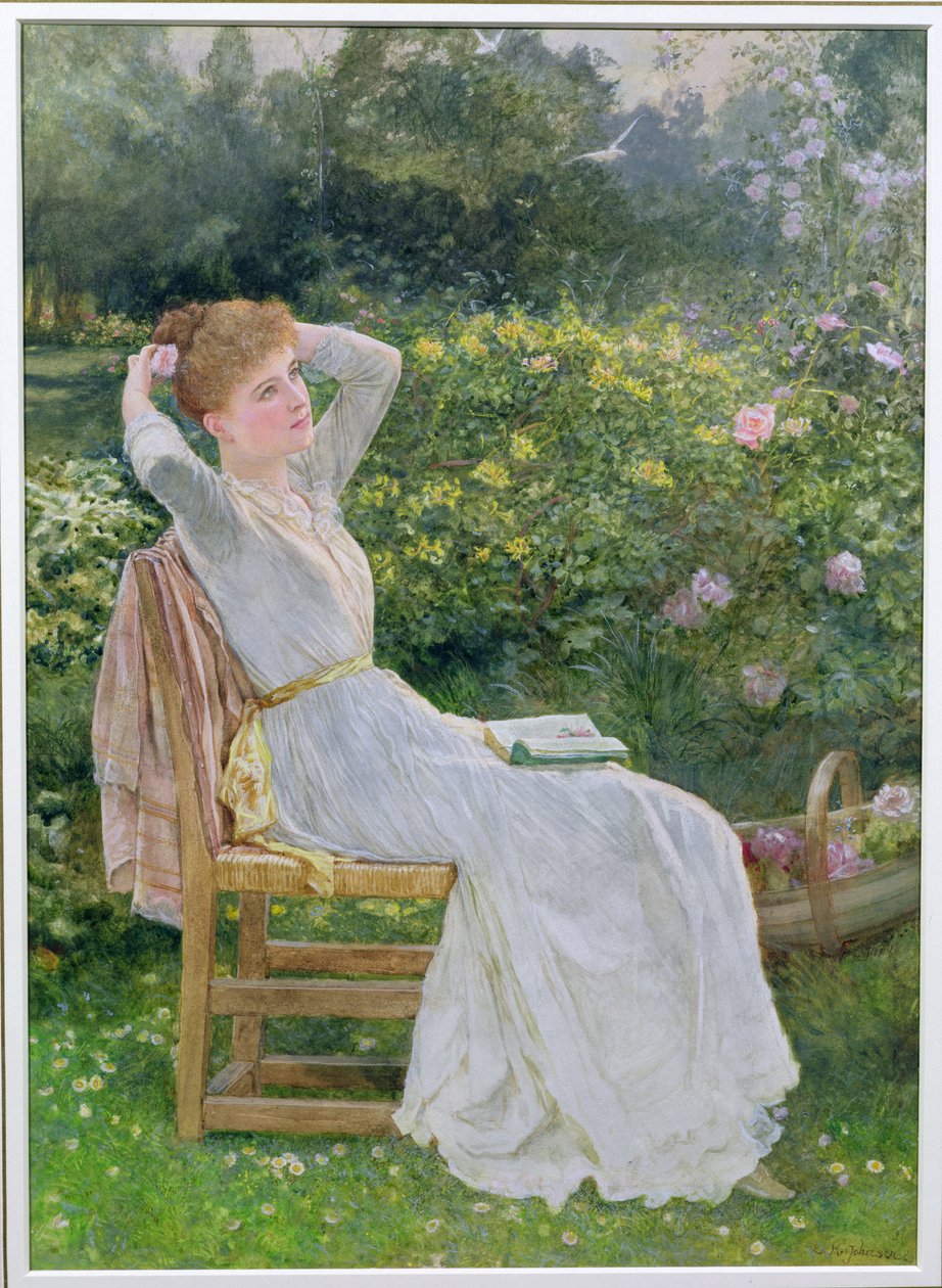 Nyáron: a művész feleségének, Hannah-nak portréja alkotó: Edward Killingworth Johnson