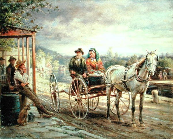 Késő délután, Port Ben, Ulster megye alkotó: Edward Lamson Henry