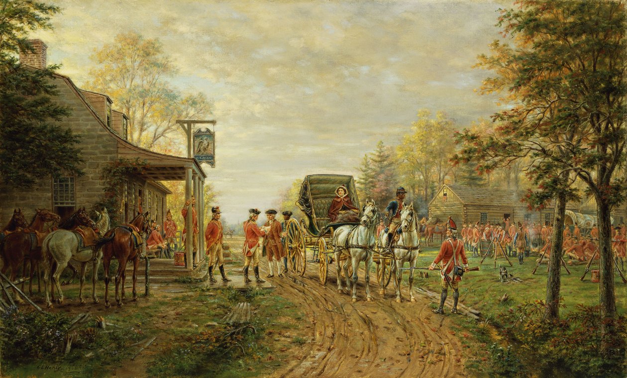 Elhaladva az előőrsök mellett az Old Kingsbridge Roadon, 1903 alkotó: Edward Lamson Henry