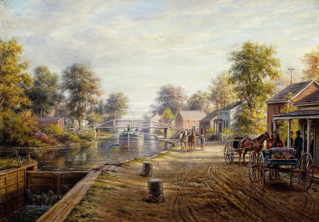 Jelenet a Delaware és a Hudson-csatorna mentén, 1907 alkotó: Edward Lamson Henry