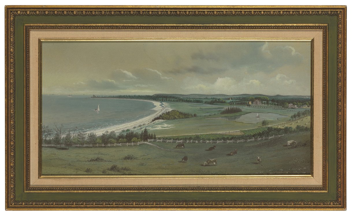 Kilátás a Lentóra, régi mezők (akvarell és gouache papíron) alkotó: Edward Lange