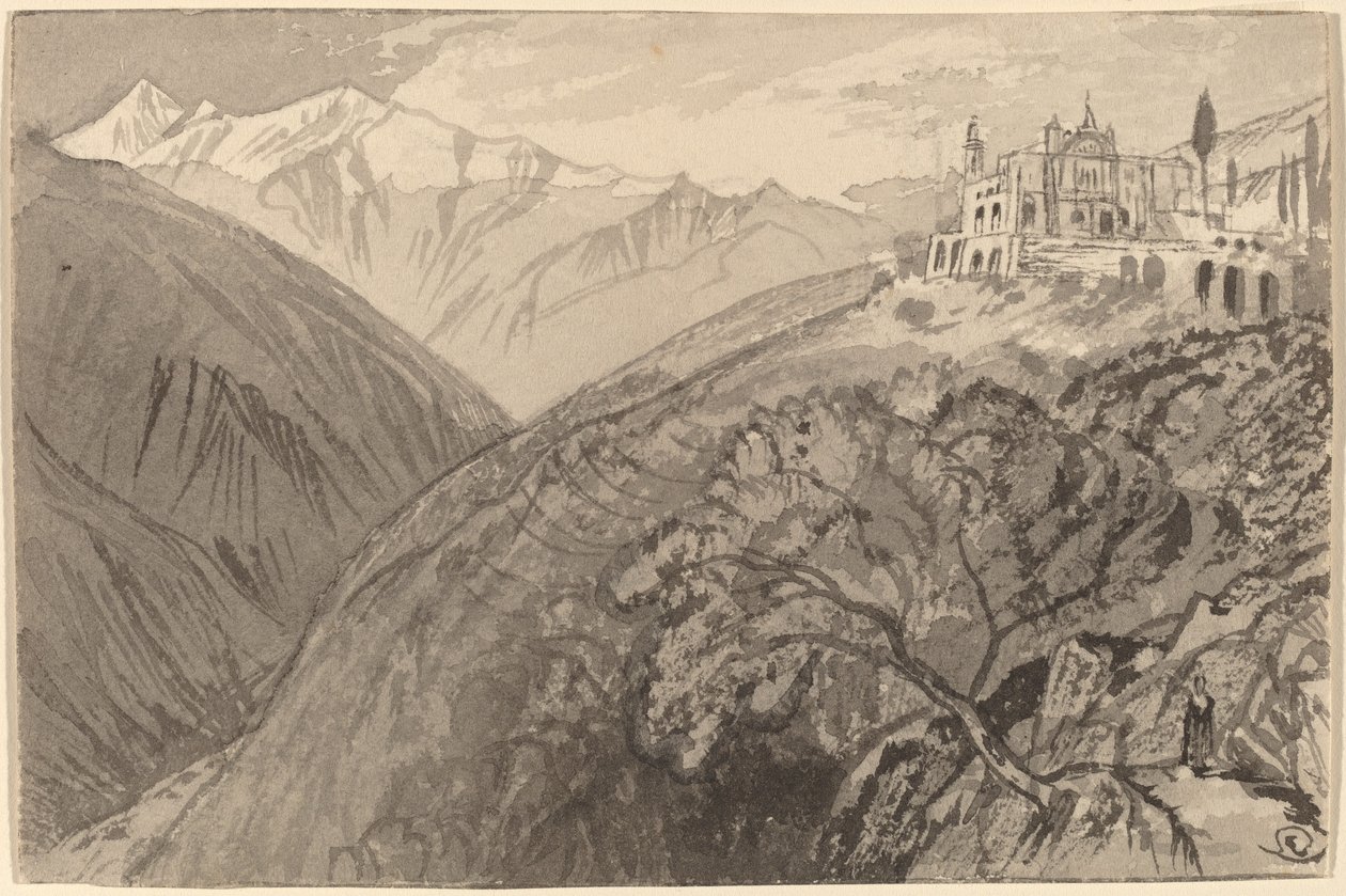 Város a dombtetőn (Lampedusa szentélye) alkotó: Edward Lear
