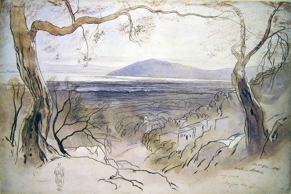 Kilátás Levkasra, Jón-szigetek alkotó: Edward Lear
