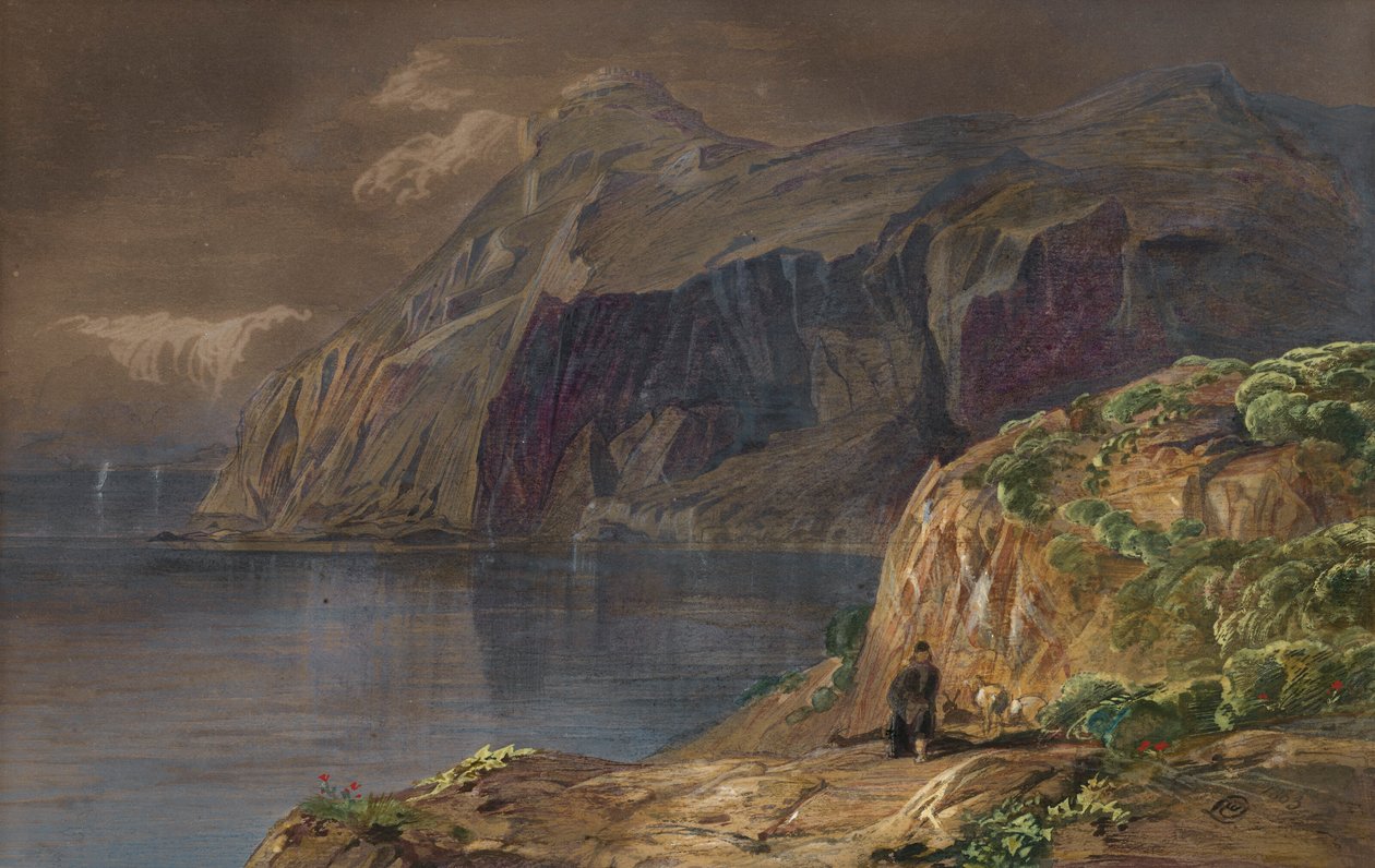 Az Angyalvár távoli látképe, Corfú alkotó: Edward Lear
