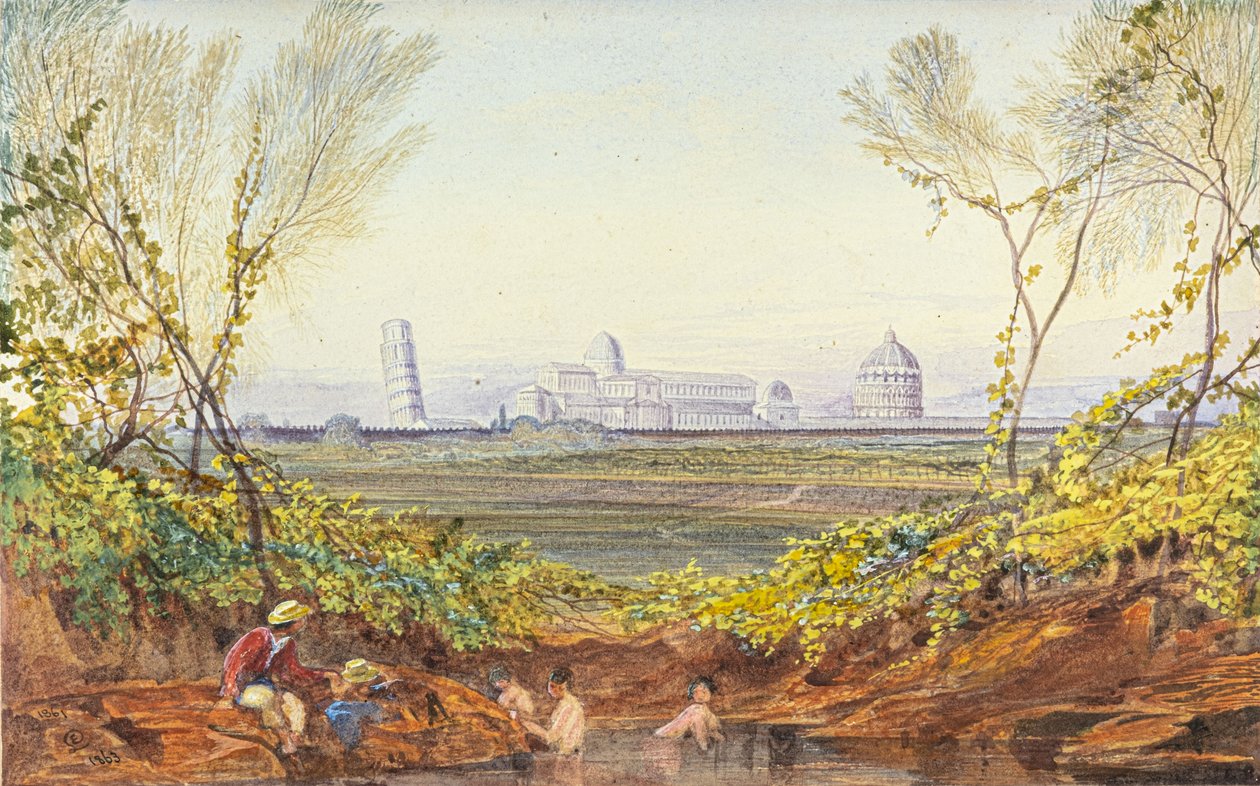 Pihenés Pisa felé menet alkotó: Edward Lear
