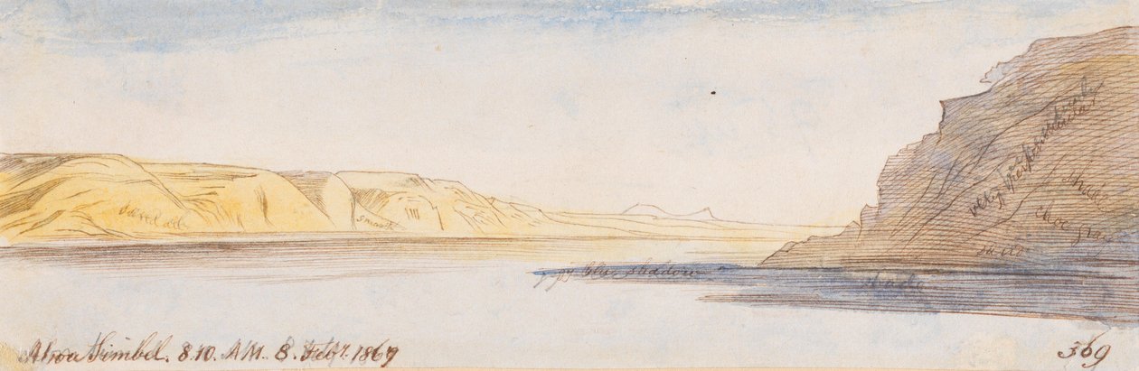 Abú Simbel; 1867. február 8., reggel 8 óra 10 perc (369) alkotó: Edward Lear