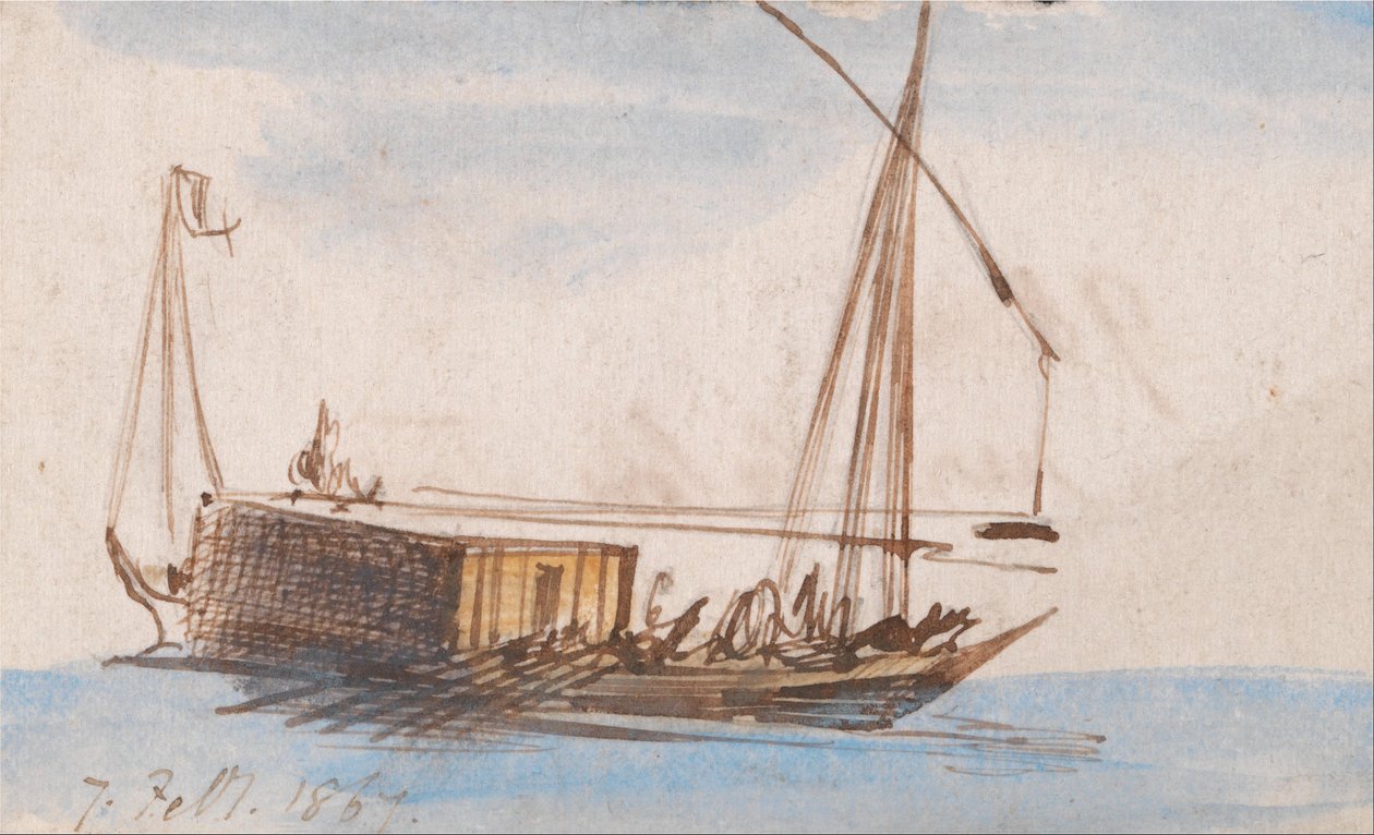 Hajó a Níluson alkotó: Edward Lear