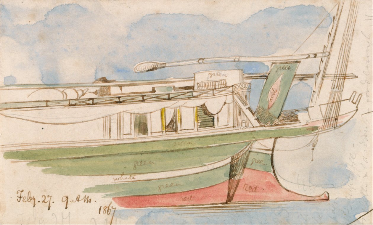 Hajó a Níluson alkotó: Edward Lear