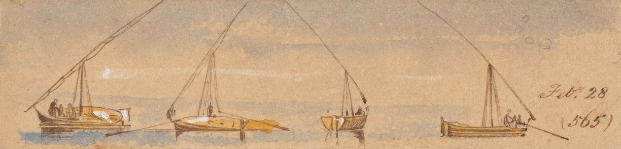 Hajók (Dahabeah-k); február 28. [1867] (565) alkotó: Edward Lear