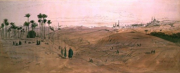 Kairó (toll és tinta és akvarell papíron) alkotó: Edward Lear