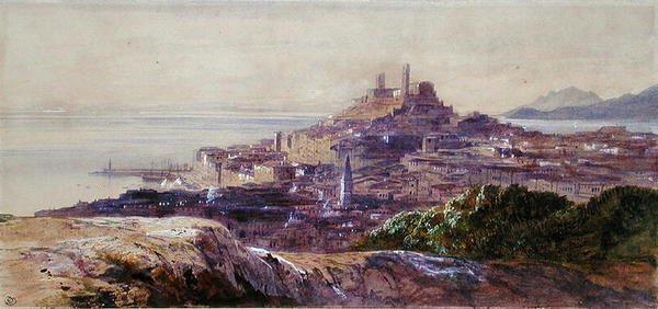 Cannes (akvarell papíron) alkotó: Edward Lear