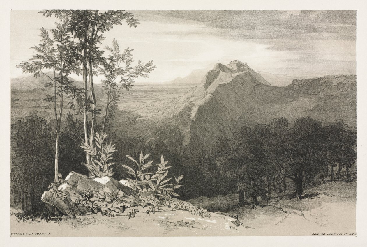 Civitella di Subiaco, c. 1840. alkotó: Edward Lear