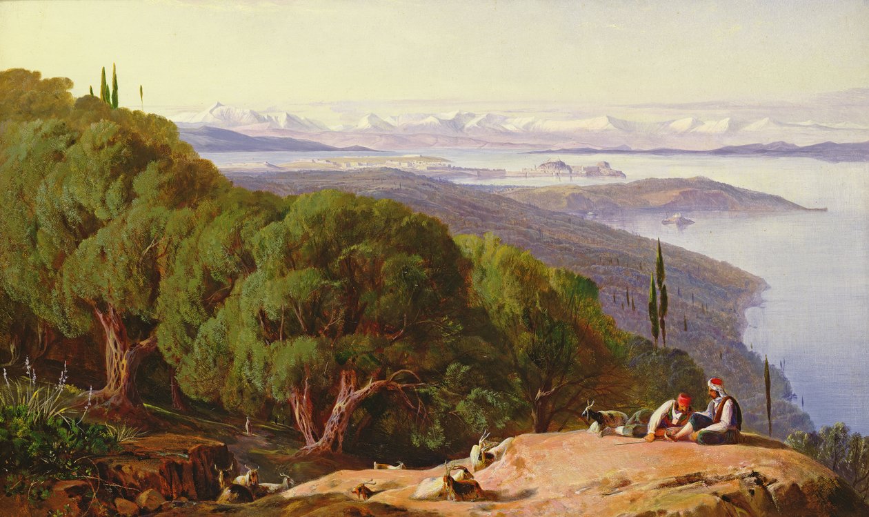 Korfu a Gastouri-hegyről, 1857-58 alkotó: Edward Lear