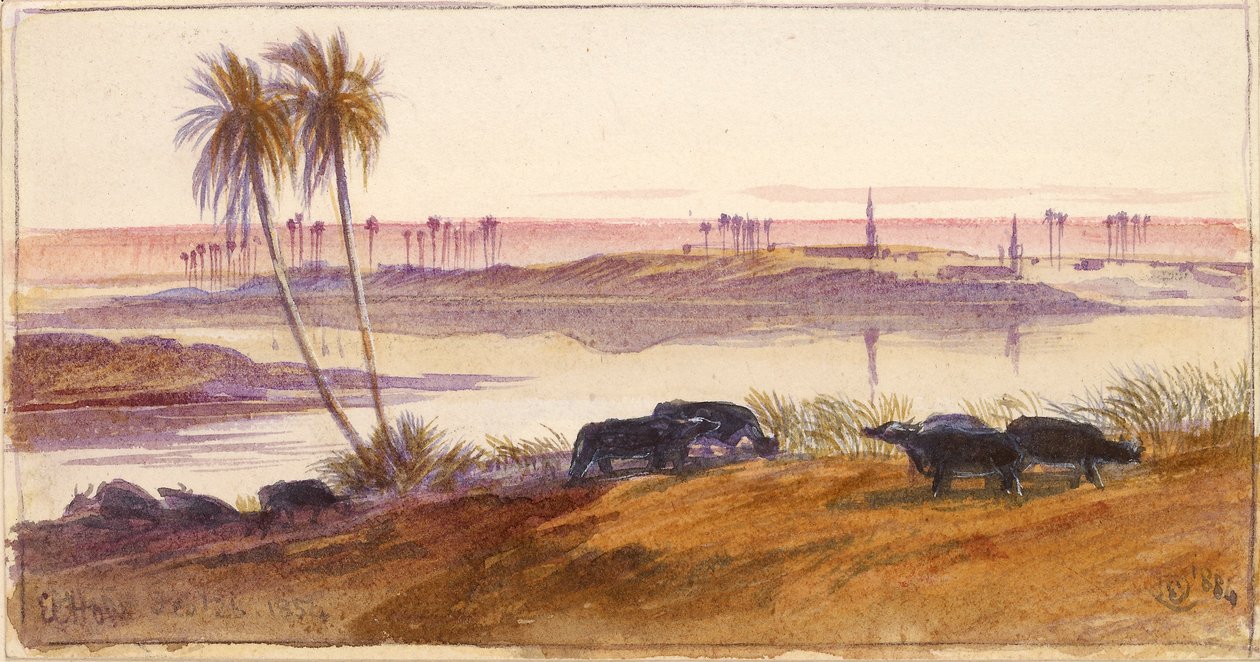 El Hon, Egyiptom, 1884 alkotó: Edward Lear