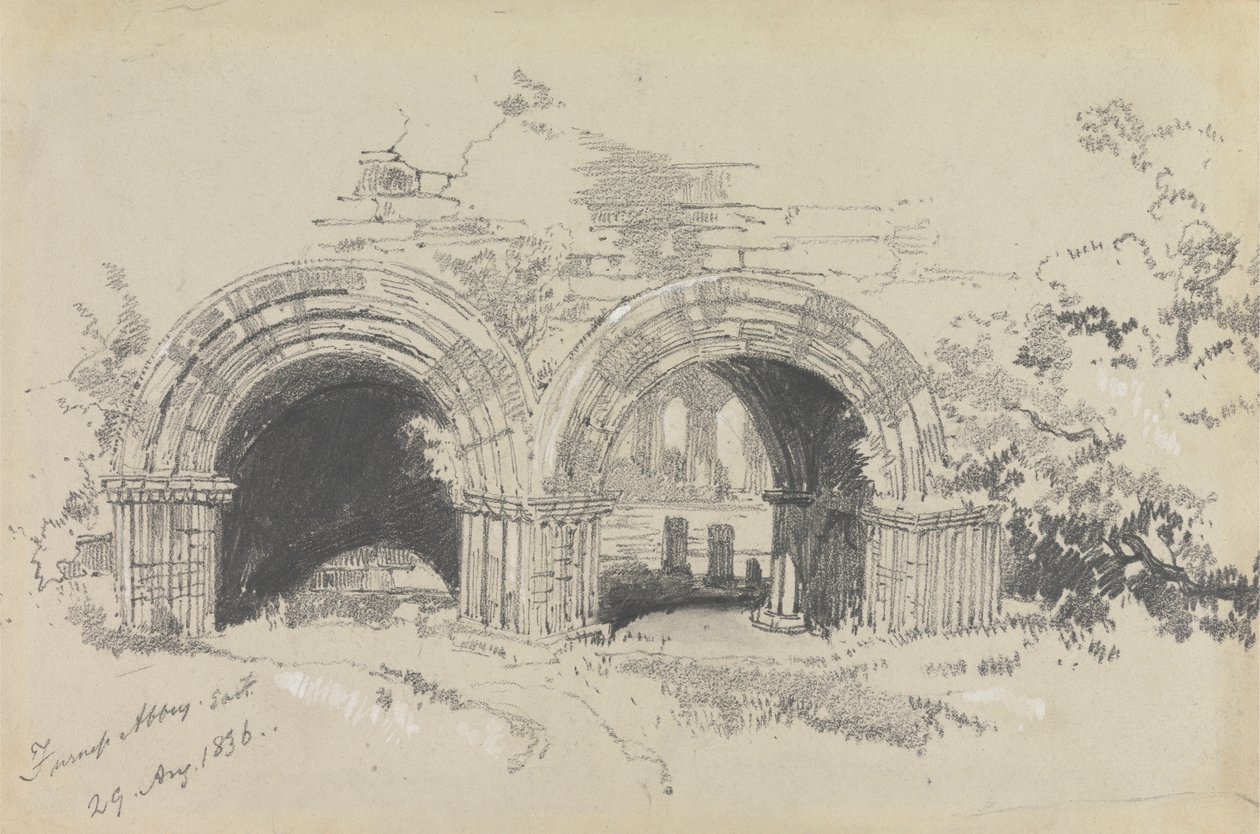 Furness Abbey East, 1836. augusztus 29 alkotó: Edward Lear