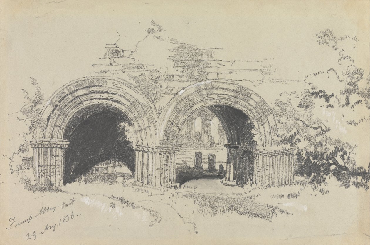 Furness Abbey East, 1836. augusztus 29. alkotó: Edward Lear