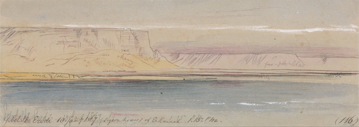 Gebel Sheikh Eredi, (Er Raineh galambháza) alkotó: Edward Lear