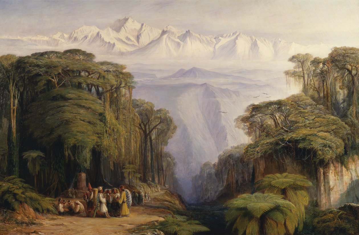 Kanchenjunga Darjeelingből, Indiából, 1879. alkotó: Edward Lear