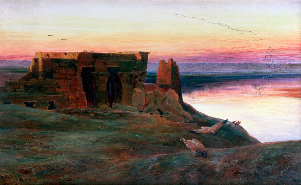 Kom Ombo templom, Egyiptom, 1856. alkotó: Edward Lear