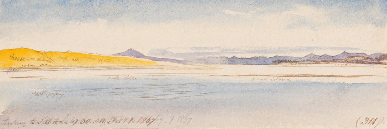 Sabooa felé tekintve; 1867. február 1., reggel 9:30 (311) alkotó: Edward Lear