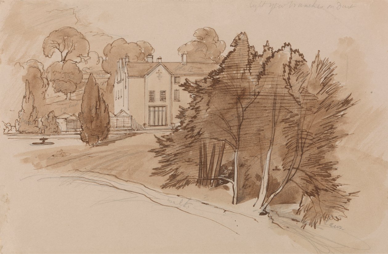 Manor (Knowsley Lane?) alkotó: Edward Lear