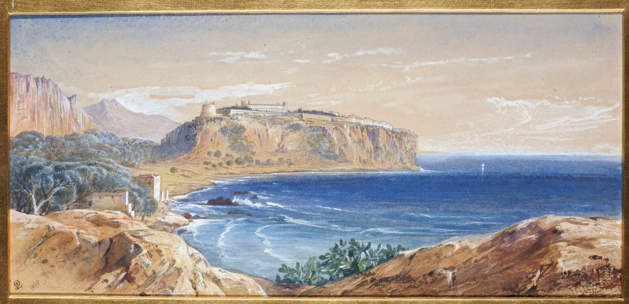 Monaco a Cap d"Ailből, 1865 alkotó: Edward Lear