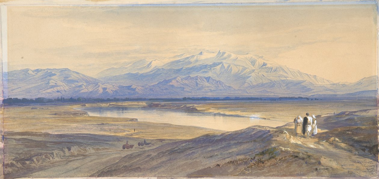 Az Olümposz-hegy Larissából, Thesszália, Görögország alkotó: Edward Lear