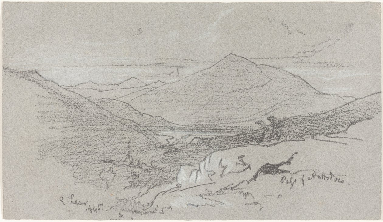 Hegyvidéki kilátás Antrodocoból alkotó: Edward Lear