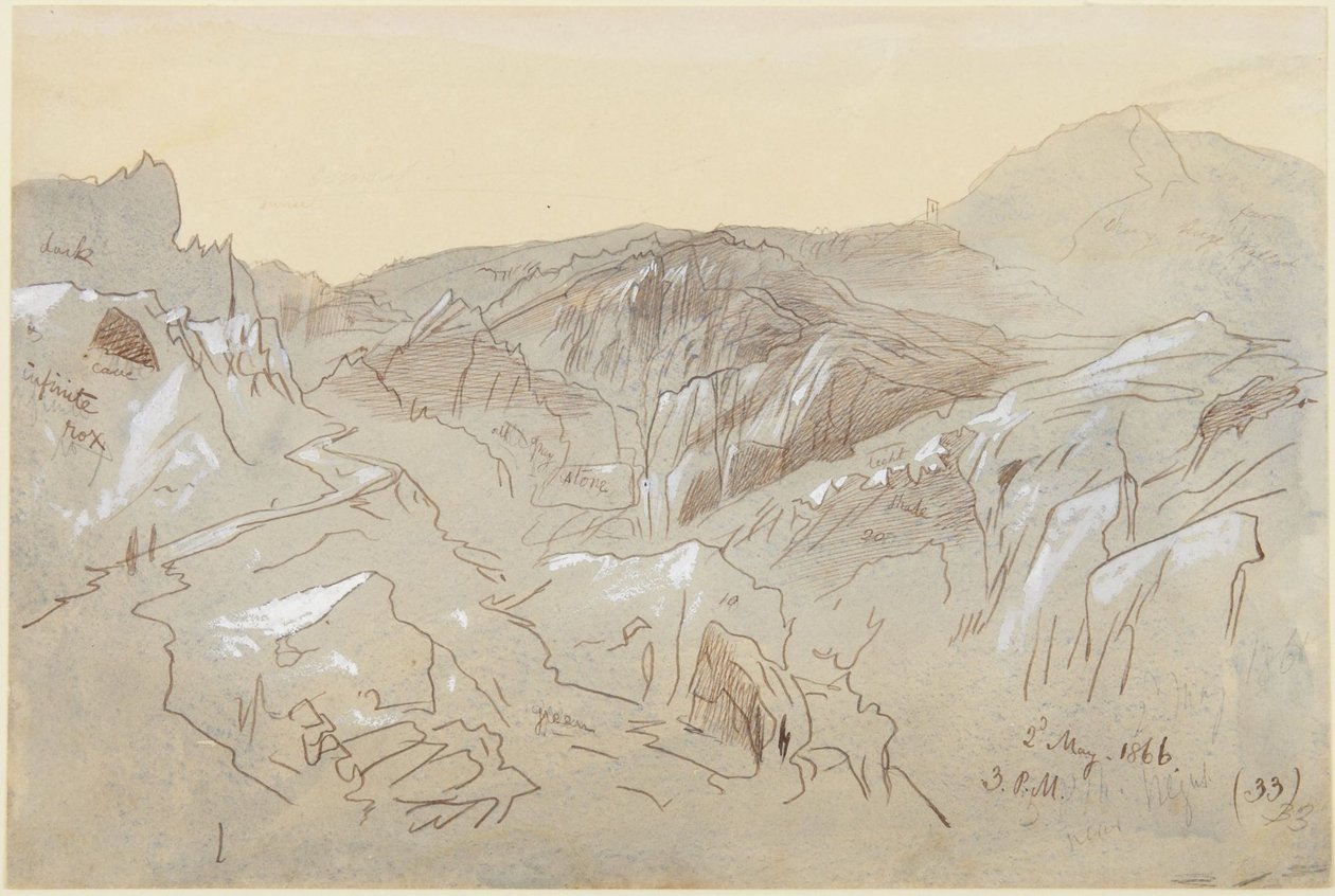 Hegyek Dalmáciában alkotó: Edward Lear