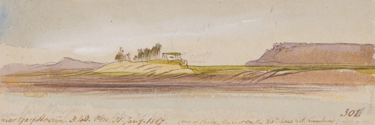 Garf Hoseyn közelében; 1867. január 31., délután 3 óra 40 perc (301) alkotó: Edward Lear