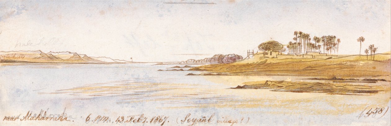 Maharraka közelében, 1867. február 13. 18:00 óra, 1867. február 13. (458) alkotó: Edward Lear