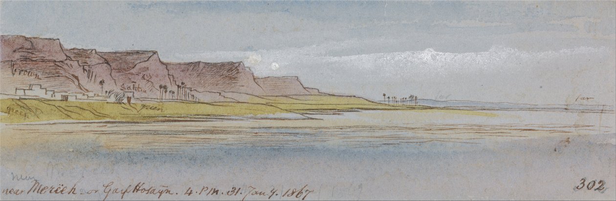 Mereeh vagy Garf Hossayn közelében, 1867. január 31., 16:00 óra (302) alkotó: Edward Lear