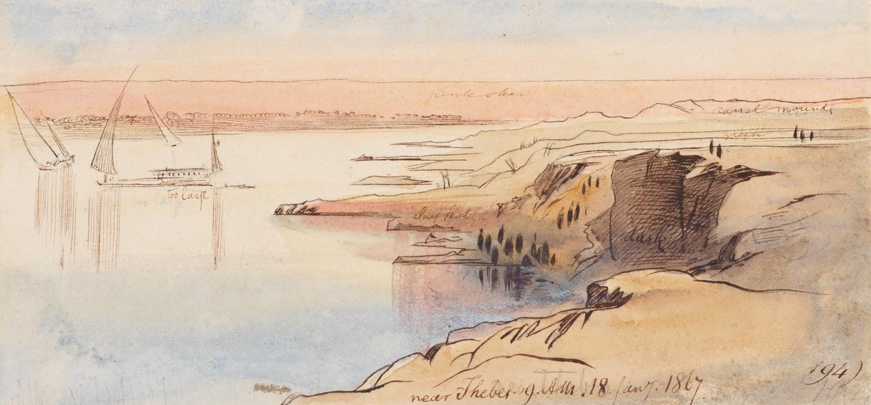 Théba közelében; 1867. január 18., reggel 9 óra (194) alkotó: Edward Lear