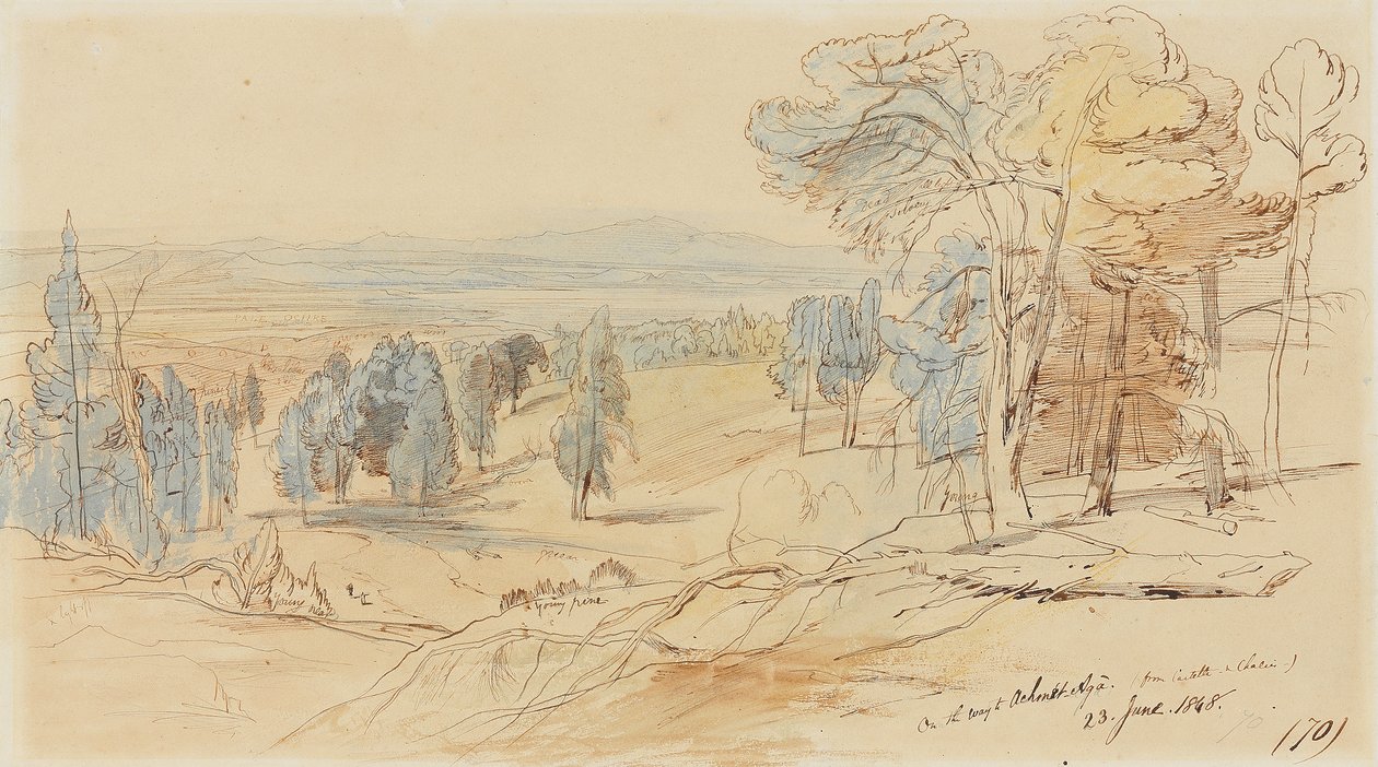 Útban Achmet Aga felé a görögországi Castella és Chalcis városból, 1848. június 23 alkotó: Edward Lear