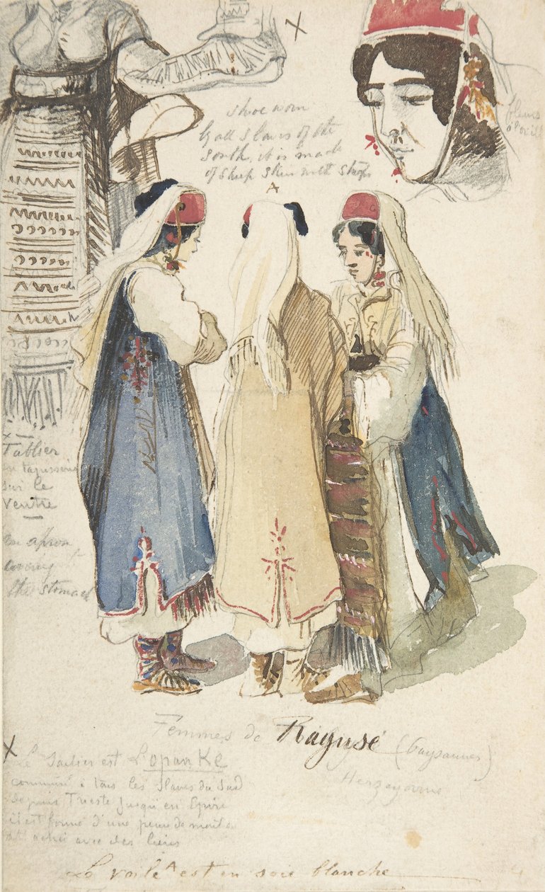 Raguzai parasztasszonyok, 1848-1866. alkotó: Edward Lear