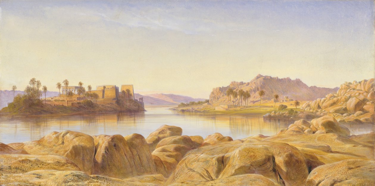 Philae, Egyiptom, 1863. alkotó: Edward Lear