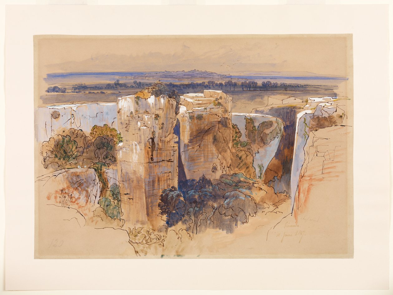 Szirakúzai kőbányák, 1847. június 11 alkotó: Edward Lear
