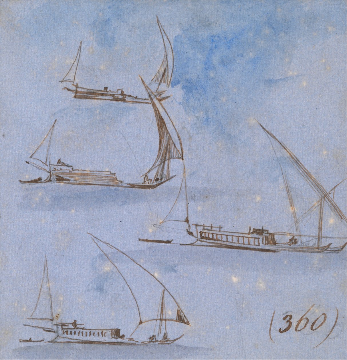 Tanulmányok a nílusi hajókról alkotó: Edward Lear