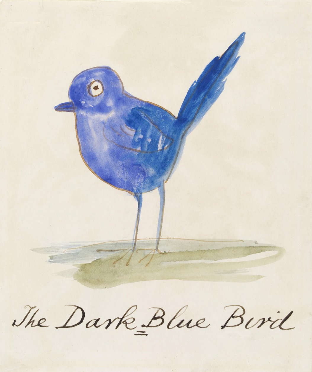 A sötétkék madár a Tizenhat komikus madár rajzból (toll és tus wc papíron) alkotó: Edward Lear