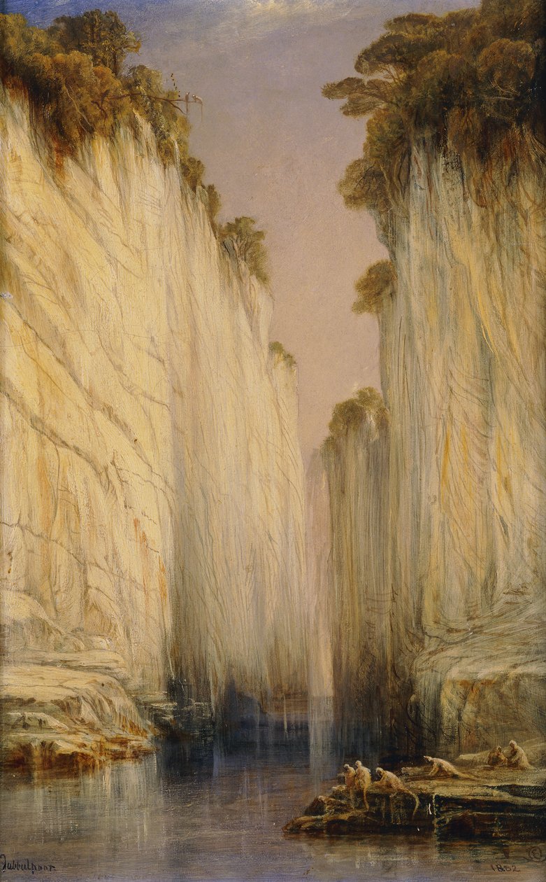 A márványsziklák – Nerbudda Jubbulpore, 1882 alkotó: Edward Lear