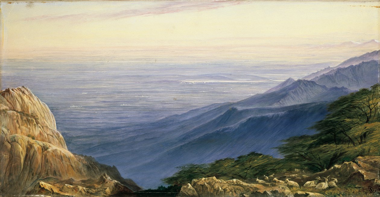 Lombardia síksága Monte Generosoból, 1880 alkotó: Edward Lear