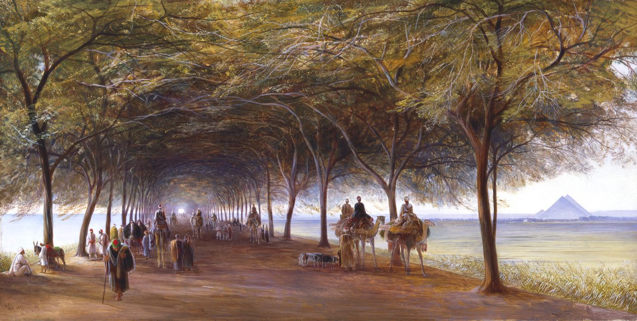 „Út a gízai piramisokhoz”, 1873 alkotó: Edward Lear