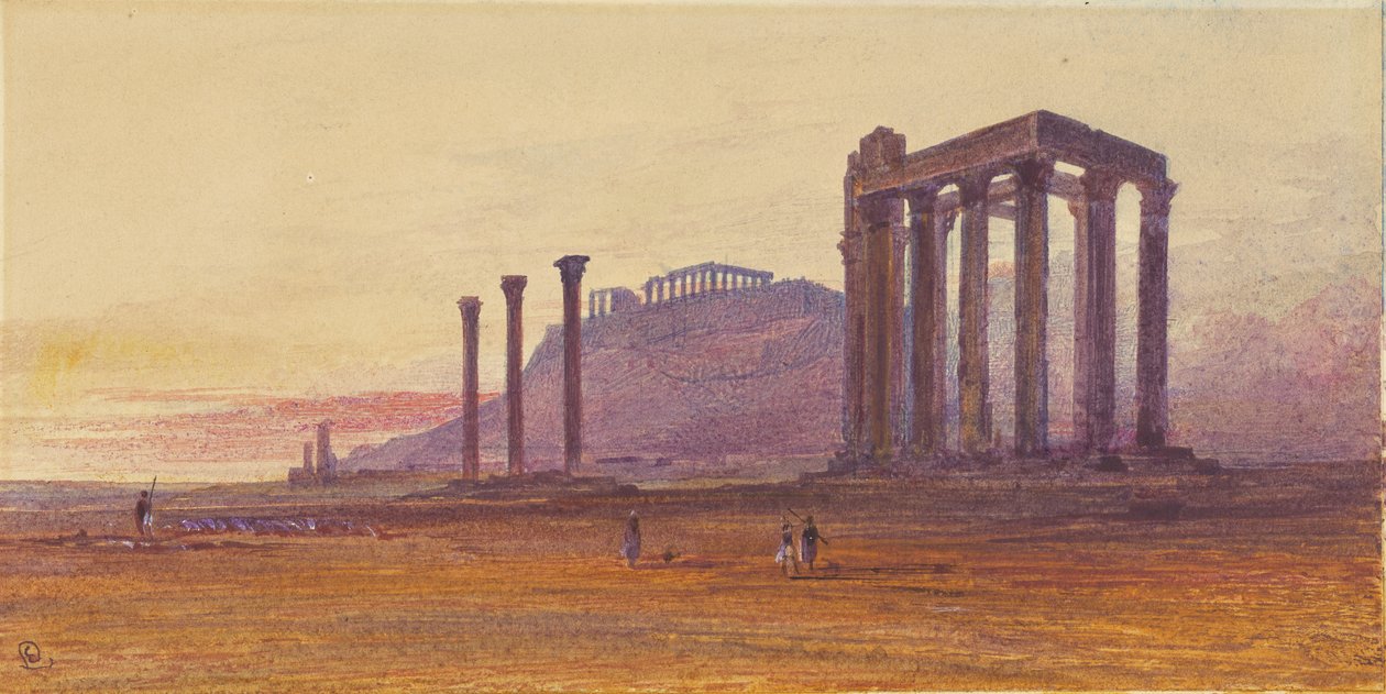 Az Olümpiai Zeusz-templom, Görögország alkotó: Edward Lear