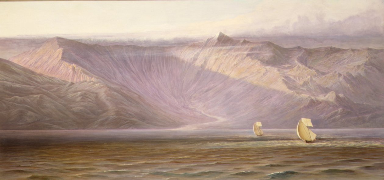 A hatalmas Akrokerauni falak, Albánia tengerpartja (olaj, vászon) alkotó: Edward Lear